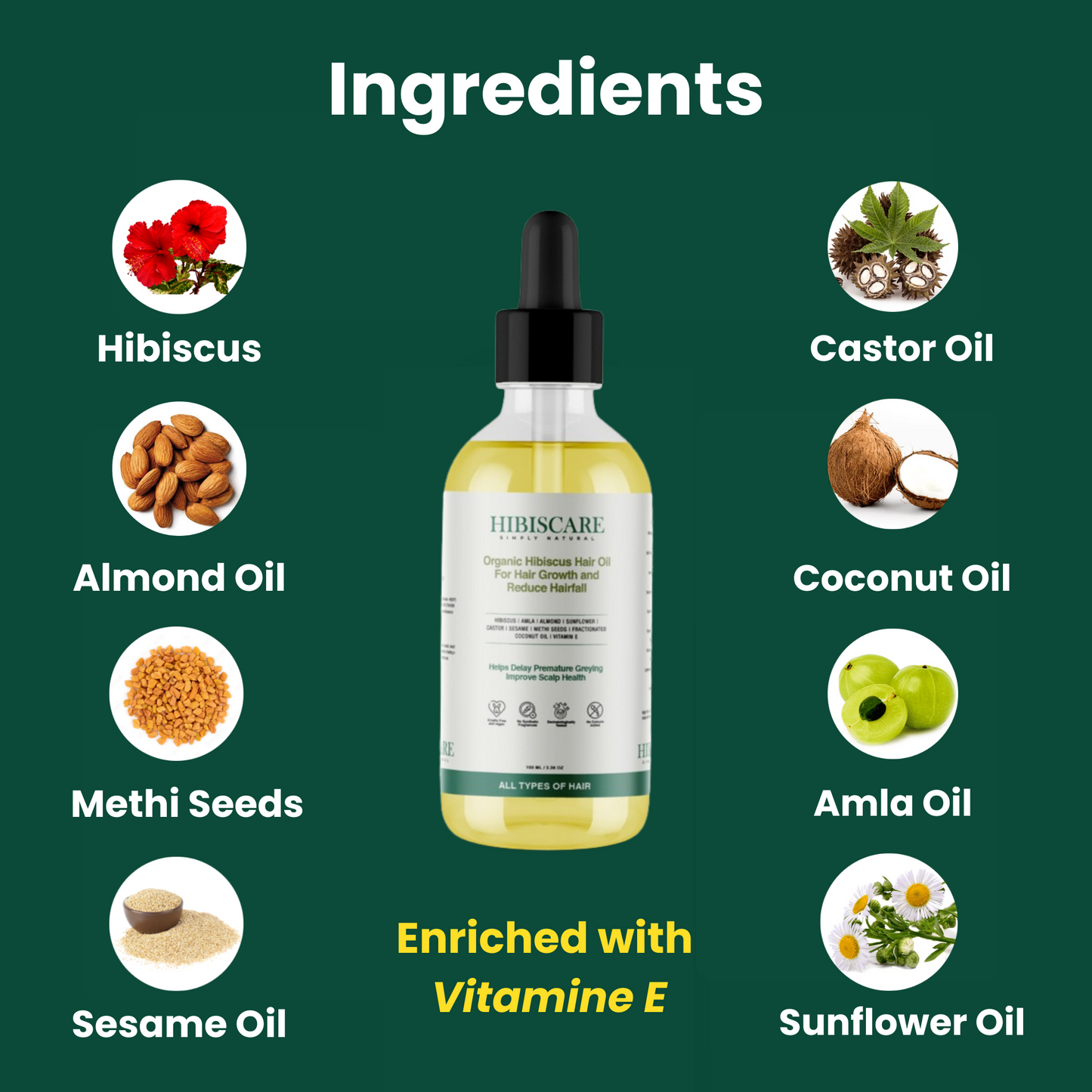 Hibiscus Hair Oil – For Hair Growth & Premature Greying Solution
